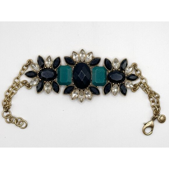 J Crew 3-Station Sparkling Gem and Chain Bracelet - Picture 1 of 3